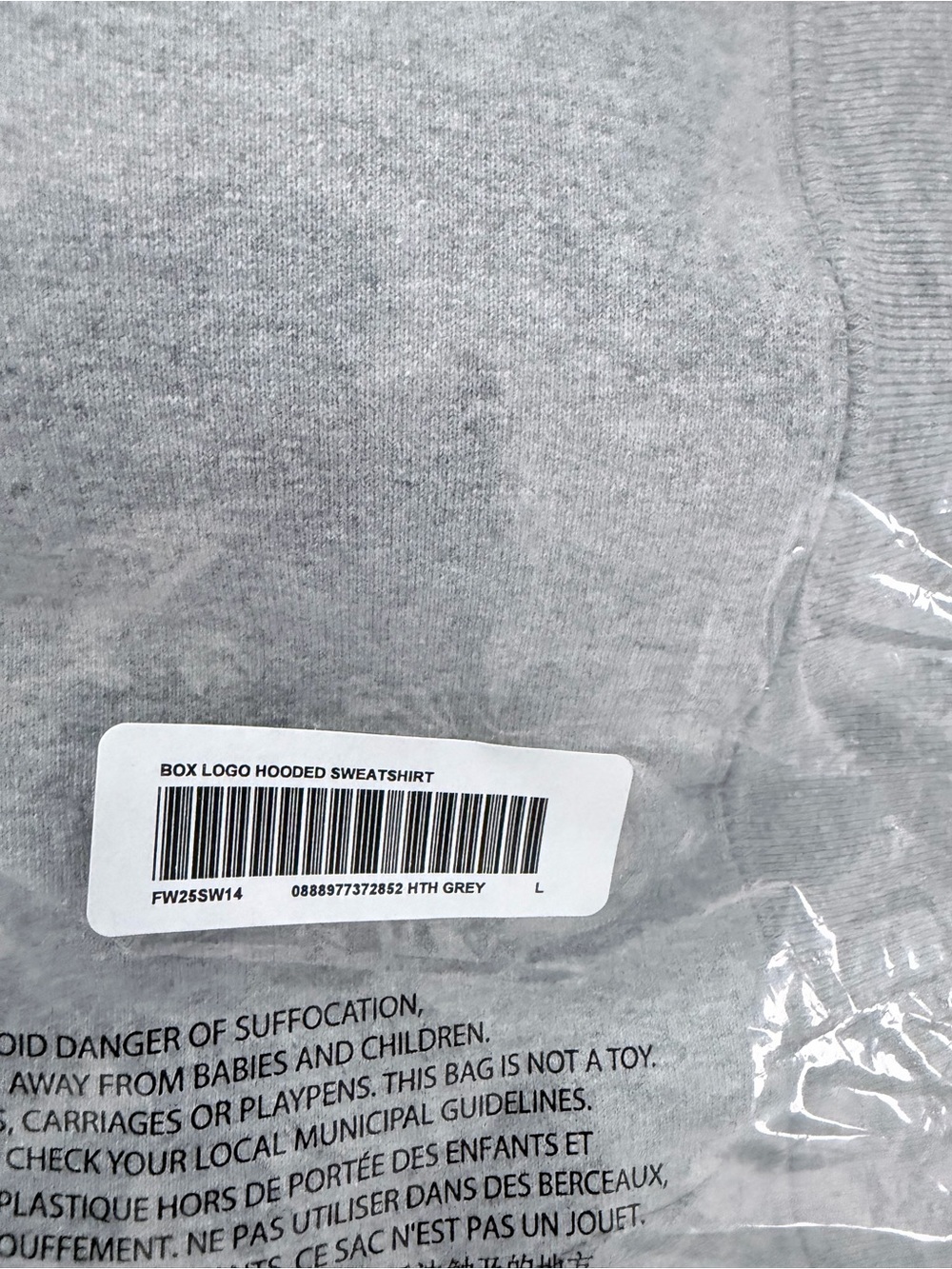 Supreme Gray Hoodie with Box Logo - Picture 3 of 3